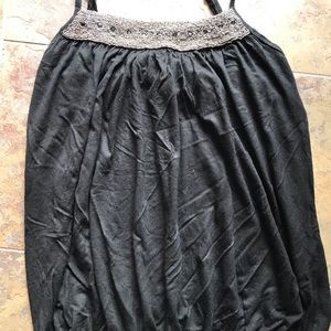 Black Tank with beaded neckline